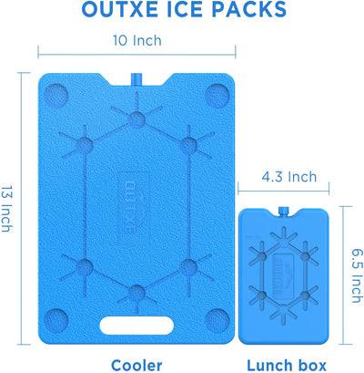 OUTXE Slim Reusable Large Ice Packs for Cooler 800ml