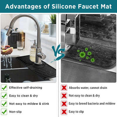 OUTXE 2 Pcs Silicone Faucet Mat for Countertop