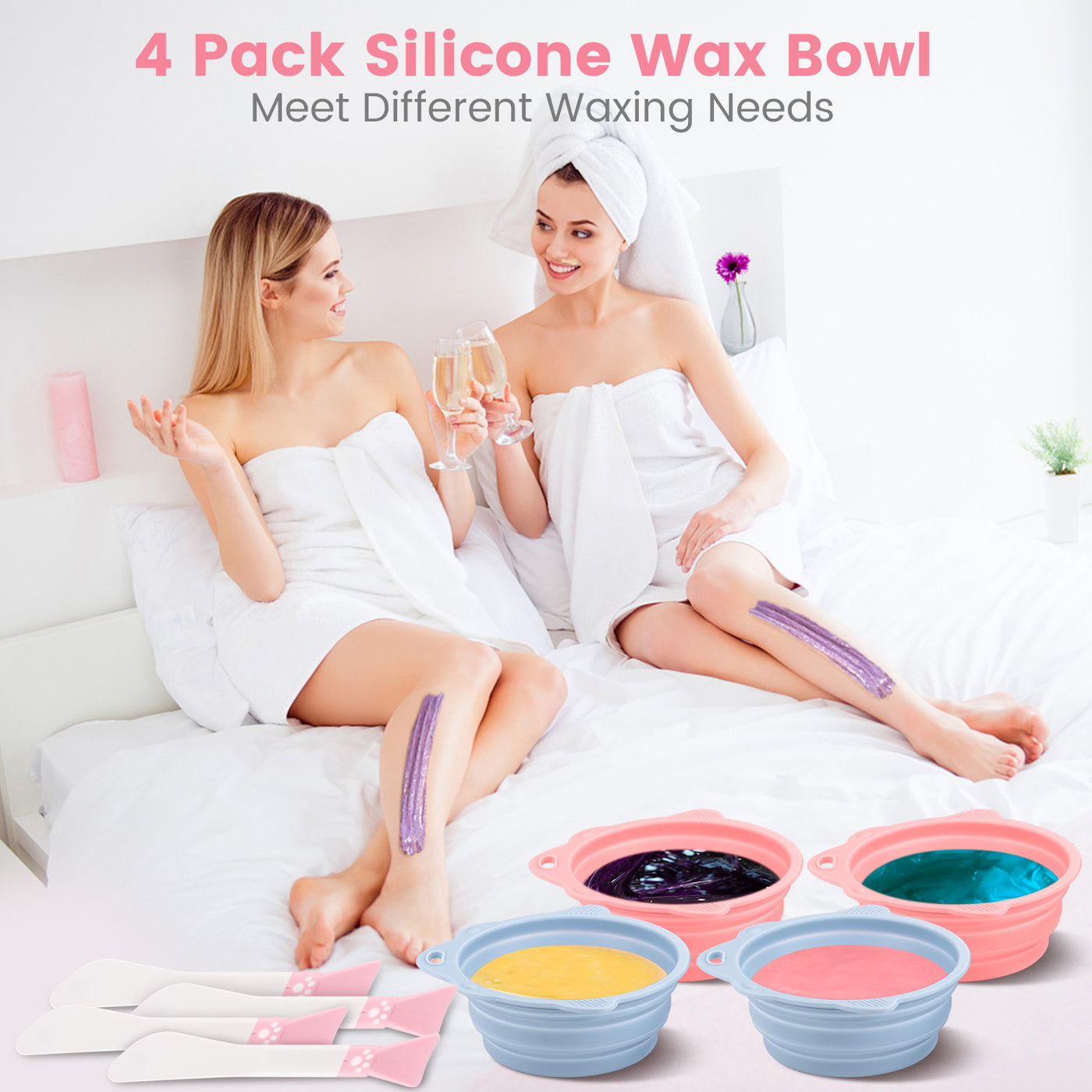 4 pcs wax melter silicone bowl silicone containers for wax hair removal  waxing bowl wax bowl silicone wax warmper pot Bowl For Home Use Wax Machine  