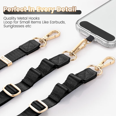 OUTXE 2× Phone Lanyard Adjustable Neck to Crossbody, 1× Wrist Strap, 4× Tab- Anti Theft Phone Lanyard,Universally Compatible with Most Phones,Ultimate Companion for Travel, Shopping & Concerts