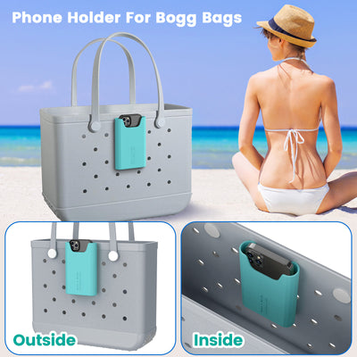 OUTXE Silicone Phone Holder for Bogg Bag, Phone Case Holder Charms Accessory Compatible with All Bogg Bags, Cell Phone Holder for Bogg Bag, Phone Holder Attachment for Beach Tote Bags