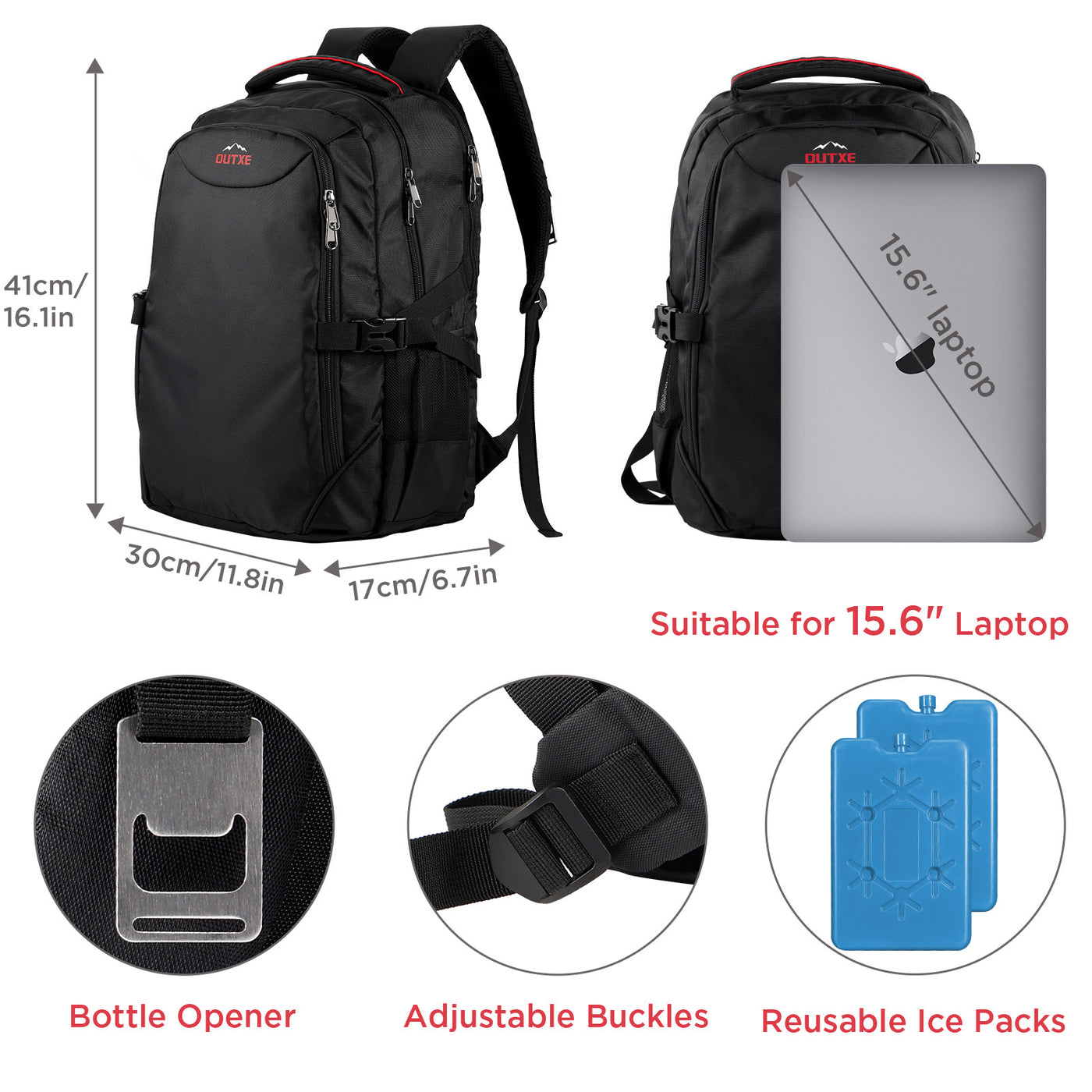 OUTXE Cooler Backpack 22L for Work and School
