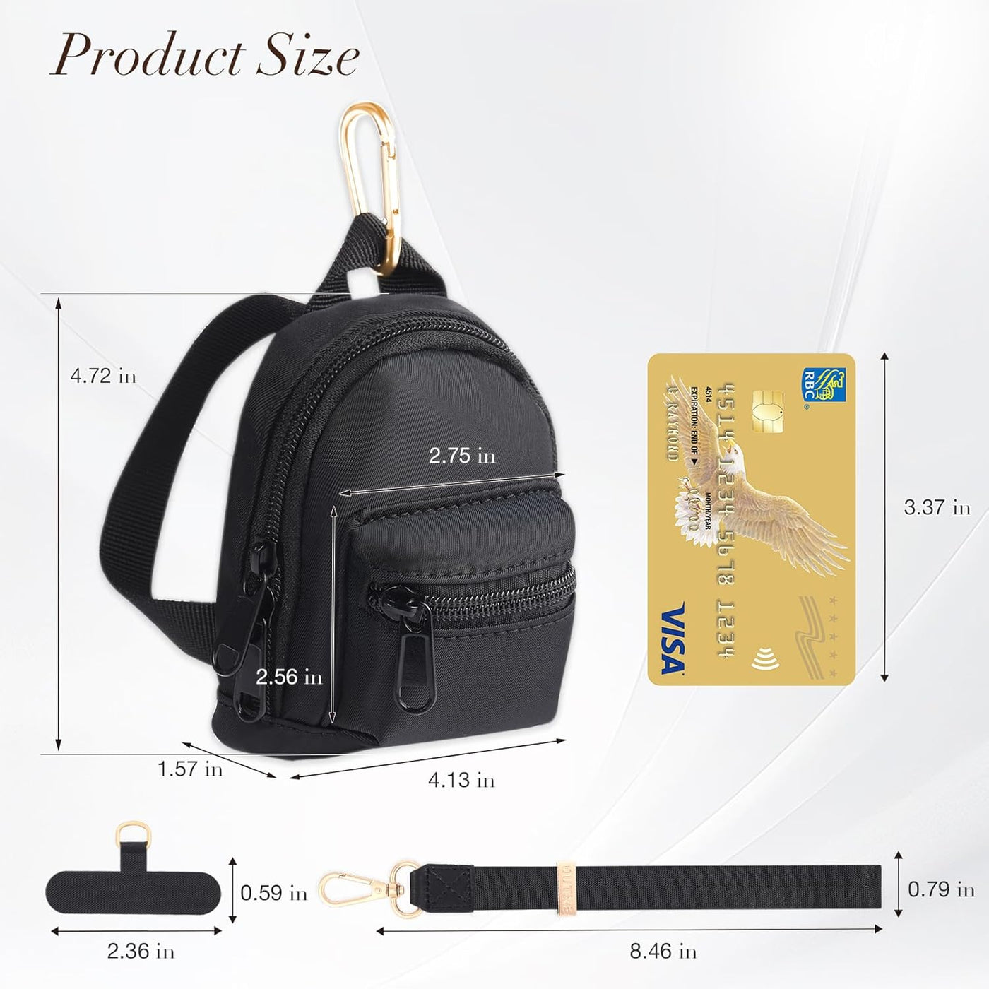 OUTXE Mini Backpack Keychain Wristlet Wallet with Phone Tether Tab, Mini Coin Purse with 3 Card Slots for Women, Zipper Pouch with Phone Wrist Strap for Sports Outdoors
