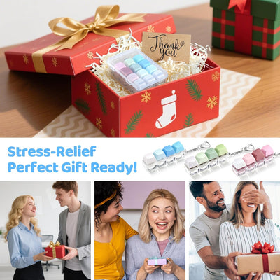 3 Pack Keyboard Fidget Toy – Clicky, Creamy & Silent Stress Relief Fidget Clicker Keychain – Quiet Fidget Toys for Adults, Boost Focus & Calm Anxiety at Work, Travel – Ideal Stress-Relief Gift