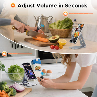 OUTXE Wireless Auto Clicker for TikTok, Bluetooth Remote Scrolling Ring for iPhone Hands-Free Liking/Page Turn/Volume Adjust/Take Photos Without Touching Phone Screen(Black)