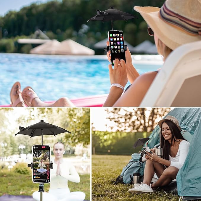 Penasfe Mobile Phone Sun Shade 360° Rotating Phone Umbrella Sun Shade Cover For Outdoor Use