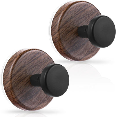 OUTXE Wreath Door Hanger, Decorations Wreath Hangers for Front Door, Adjustable Over The Door Hooks for Hanging Welcome Sign (Walnut, 2-Pack)