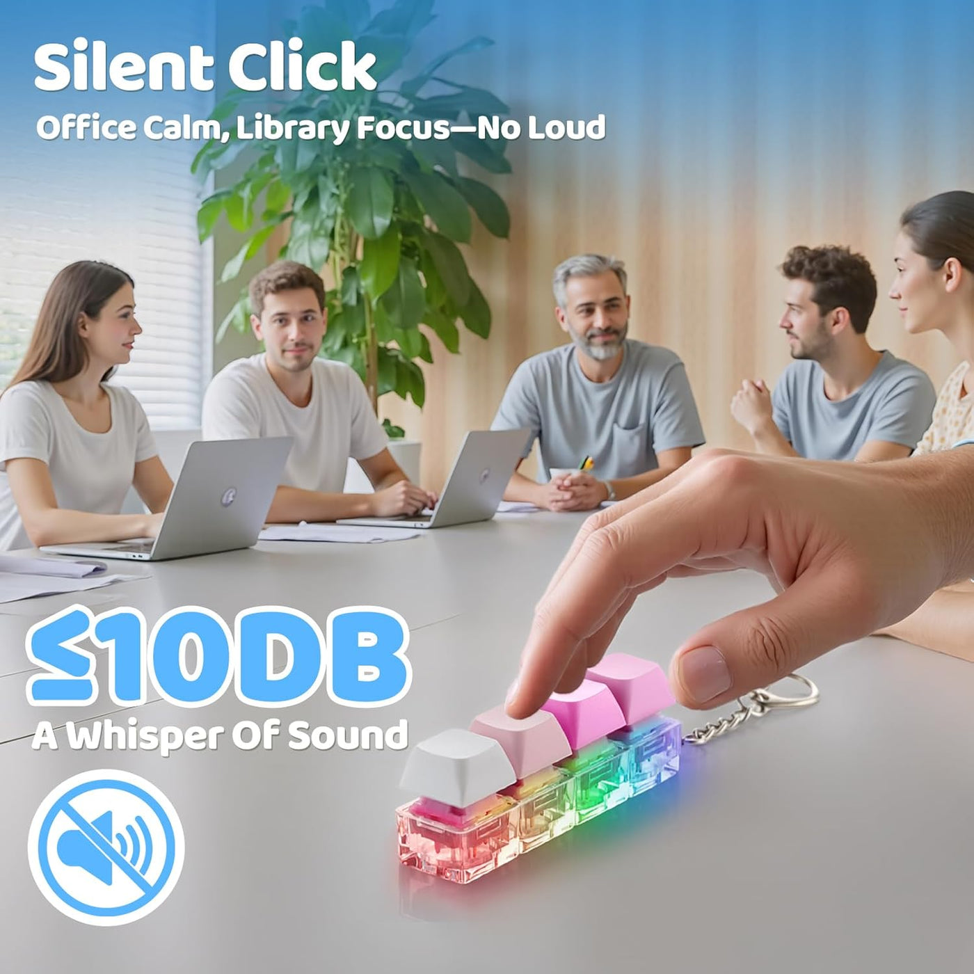 2 Pack Keyboard Fidget Toy Light Up – Clicky & Silent Keyboard Clicker ...
