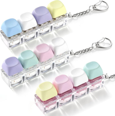3 Pack Keyboard Fidget Toy – Clicky, Creamy & Silent Stress Relief Fidget Clicker Keychain – Quiet Fidget Toys for Adults, Boost Focus & Calm Anxiety at Work, Travel – Ideal Stress-Relief Gift