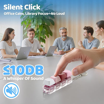 3 Pack Keyboard Fidget Toy – Clicky, Creamy & Silent Stress Relief Fidget Clicker Keychain – Quiet Fidget Toys for Adults, Boost Focus & Calm Anxiety at Work, Travel – Ideal Stress-Relief Gift