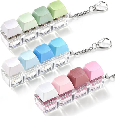 3 Pack Keyboard Fidget Toy – Clicky, Creamy & Silent Stress Relief Fidget Clicker Keychain – Quiet Fidget Toys for Adults, Boost Focus & Calm Anxiety at Work, Travel – Ideal Stress-Relief Gift