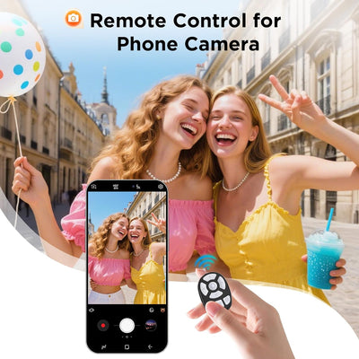 OUTXE Wireless Auto Clicker for TikTok, Bluetooth Remote Scrolling Ring for iPhone Hands-Free Liking/Page Turn/Volume Adjust/Take Photos Without Touching Phone Screen(Black)