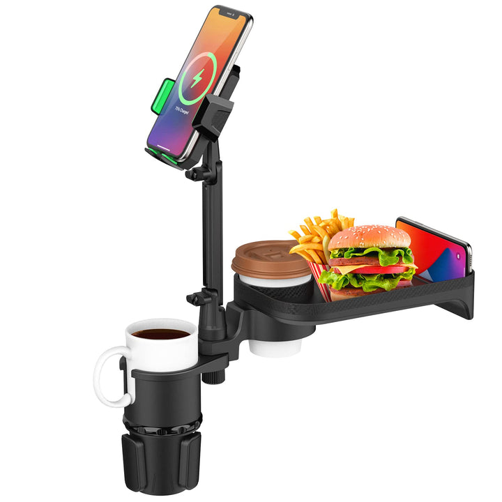 thumbnail image 2 of Universal Adjustable Car Cup Holder Tray Food Table With Phone Mounting Stand 2 of 13