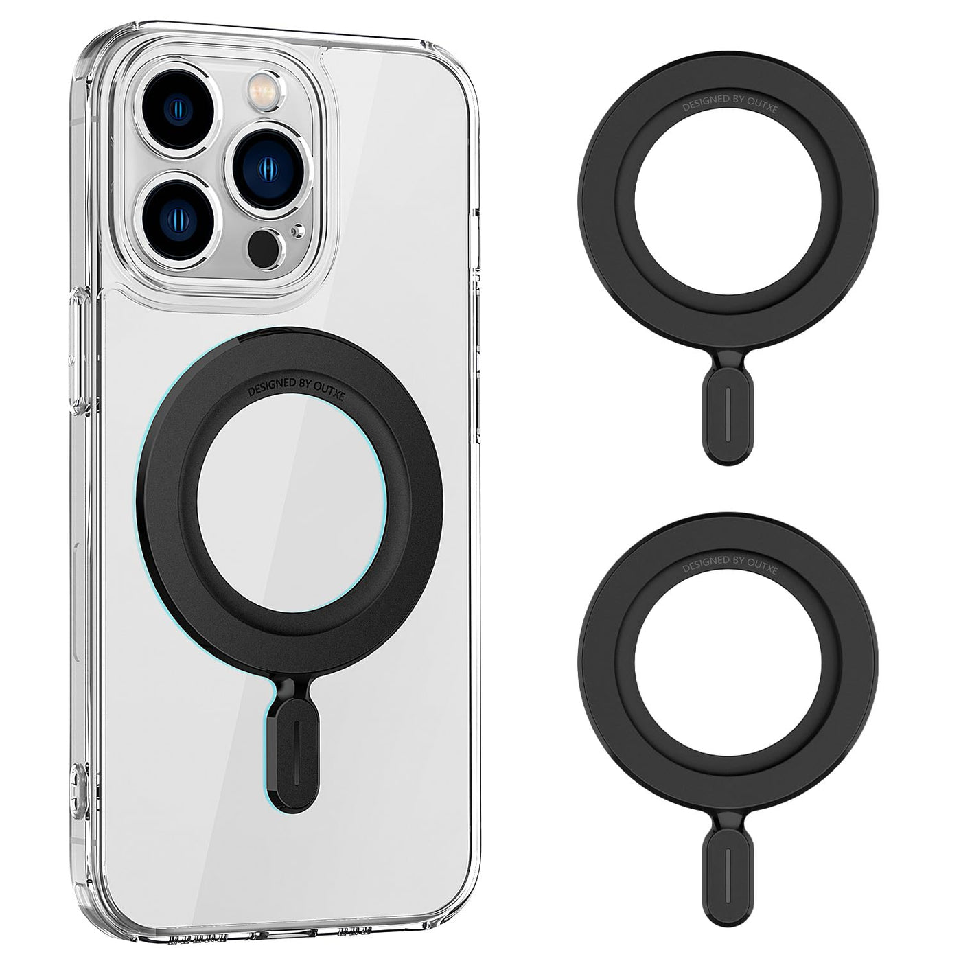 OUTXE Magnetic Ring Sticker, Universal Magnet Adapter Compatible with Magsafe Accessories, iPhone 14/13/12/11 Mini Plus Pro Max, Android Galaxy S23/S22/S21 Ultra, Pixel 7/6/5 and Cell Phone Case
