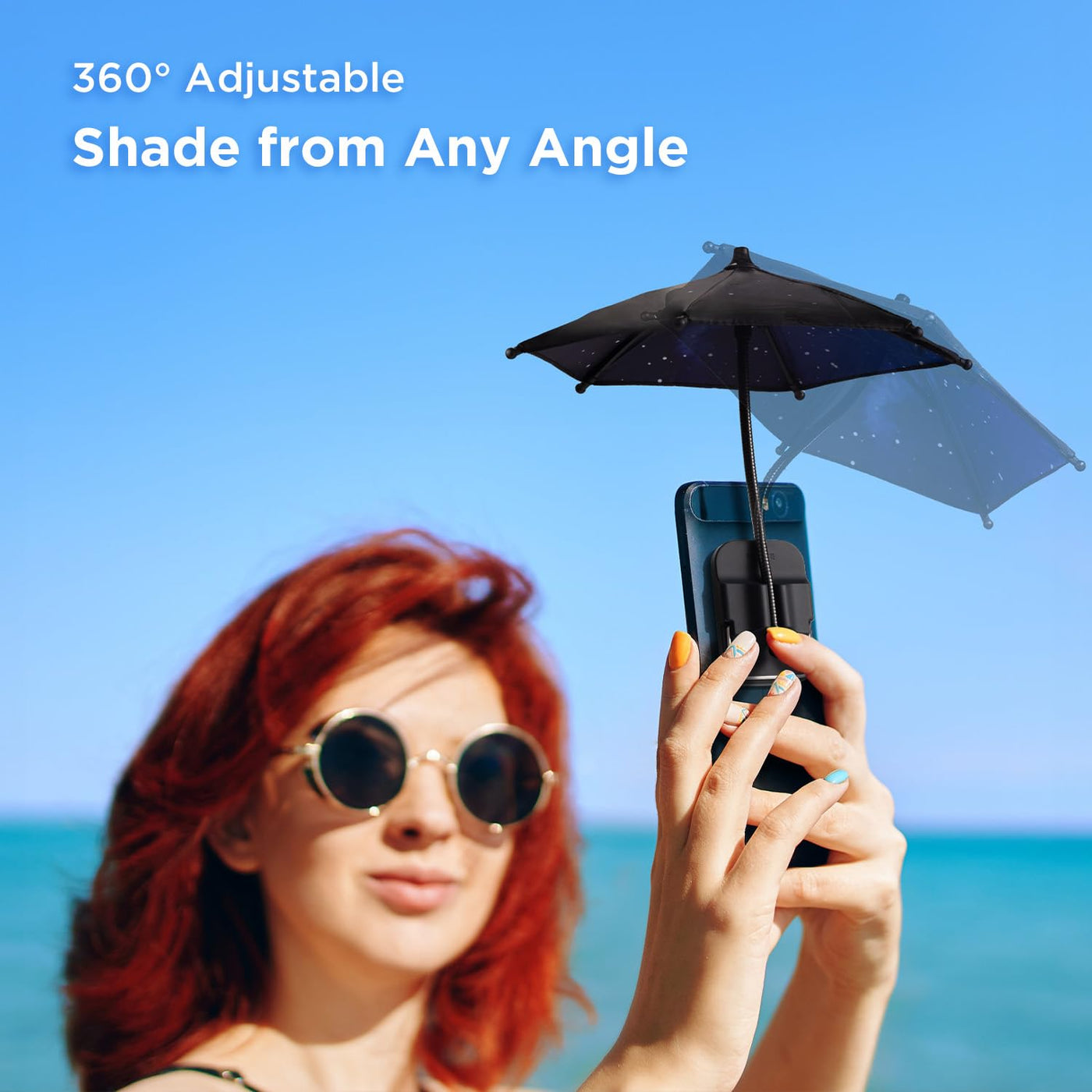 OUTXE Phone Umbrella for Sun, 360°Adjustable Shade Cover for Cell iPho OUTXE Phone Umbrella for Sun, 360°Adjustable Shade Cover for Cell iPho