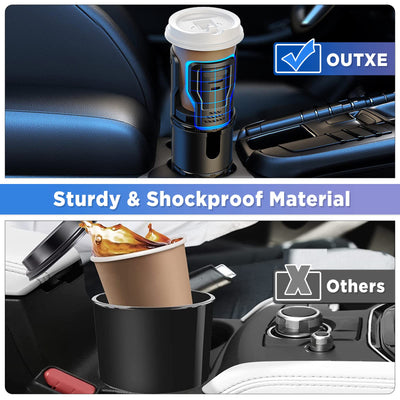 OUTXE Car Cup Holder Expander, Multifunction Extra Cupholder Extender Large Expandable Drink Adapter Universal for Auto Automotive Truck RV Driver Road Trip