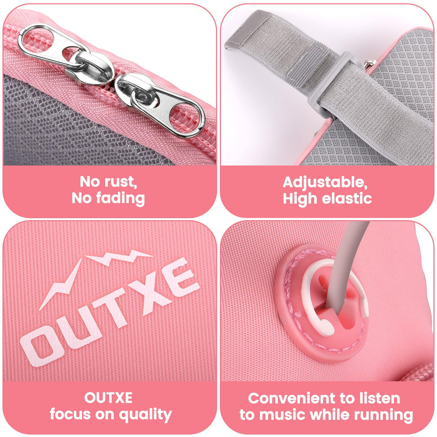 OUTXE Water Bottle Pouch for Stanley Quencher Adventure 40oz & Simple Modern& Stanley IceFlow 20oz 30oz, Water-resistant Stanley Fanny Pack, Tumbler Cup Pouch Bag Accessory for Gym, Running (Pink)
