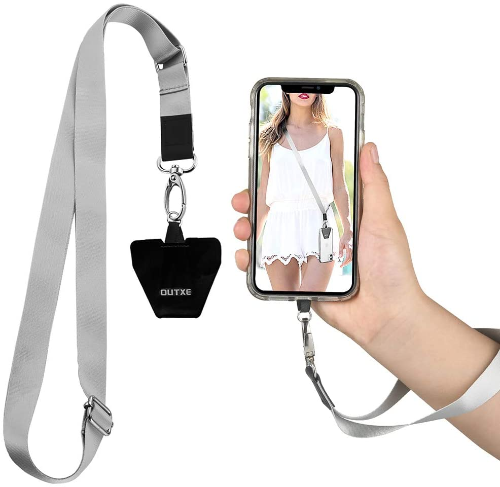 OUTXE Universal Phone Lanyard 1 * Neck Strap and 1 Wrist Strap with 4