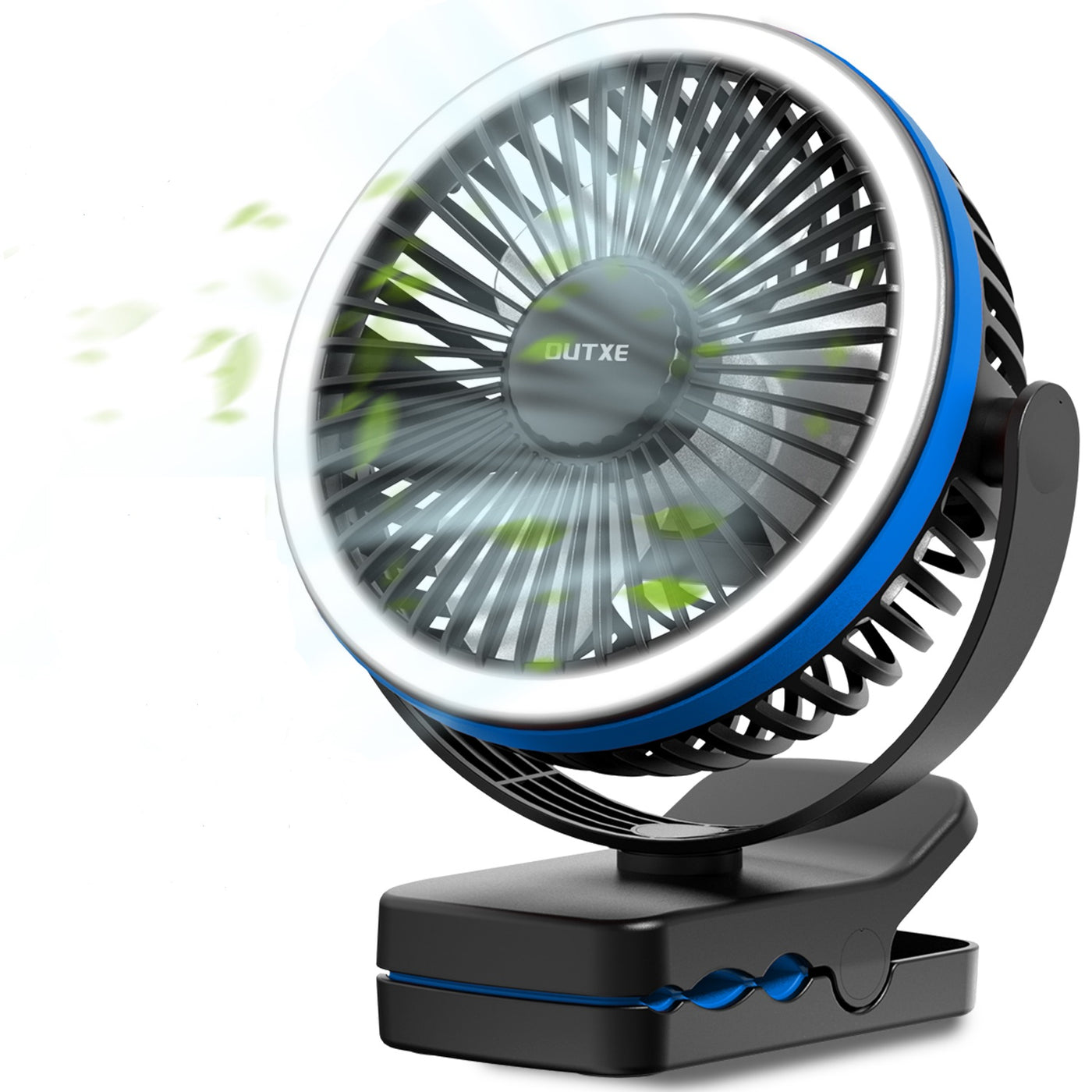 OUTXE Rechargeable USB Clip Fan with Night Light