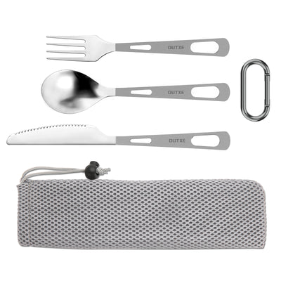 OUTXE Ultralight Titanium Knife Fork and Spoon Set