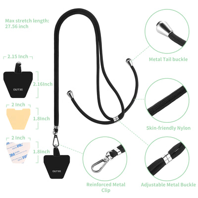 OUTXE Adjustable Phone Lanyards 2 * Neck Lanyards and 4 * Pads