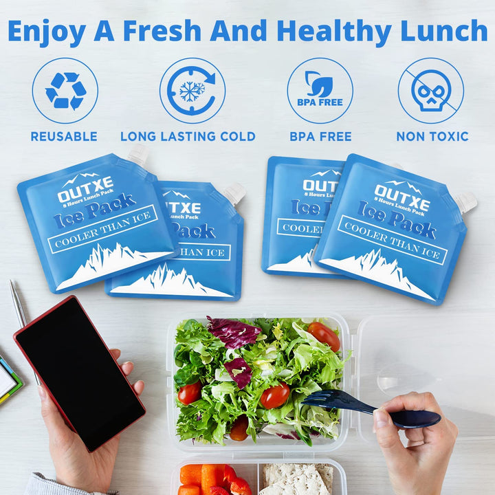 OUTXE Slim Reusable Smal Ice Packs for Lunch Box