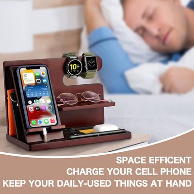 OUTXE Wood Docking Station Organizer Gifts for Men