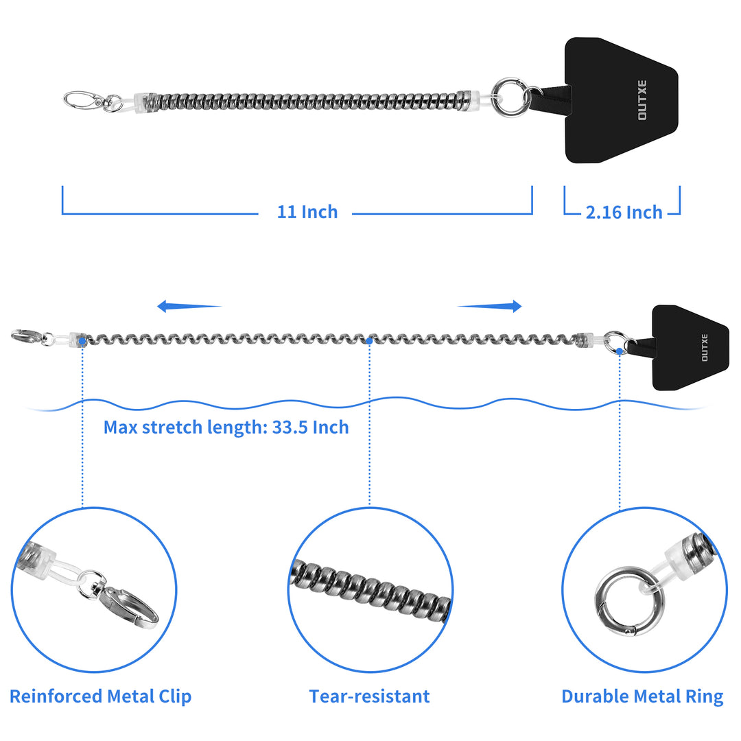 AOZUO 2Pcs Retractable Phone Tether, Anti Theft Phone Strap