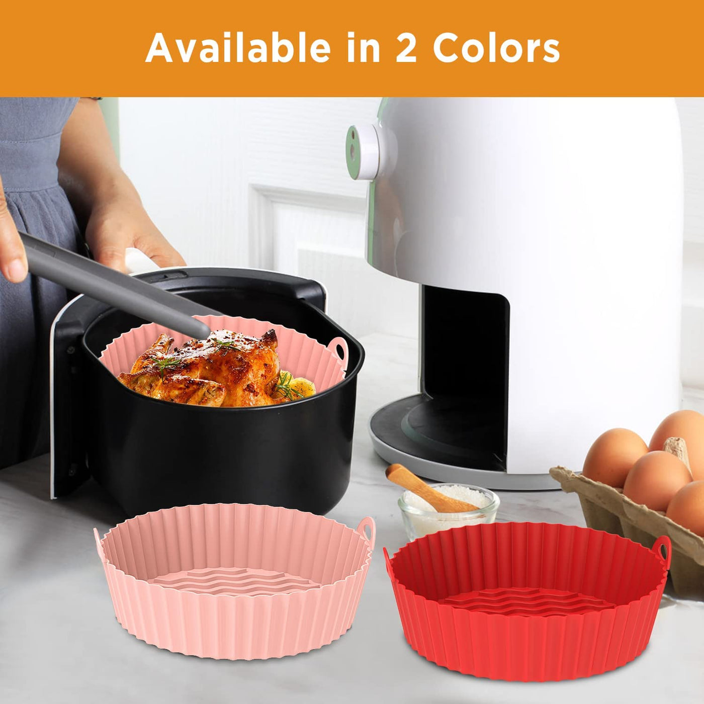 Deago 3 Pack Air Fryer Silicone Liners 6.5 for 1-3.5 QT Reusable