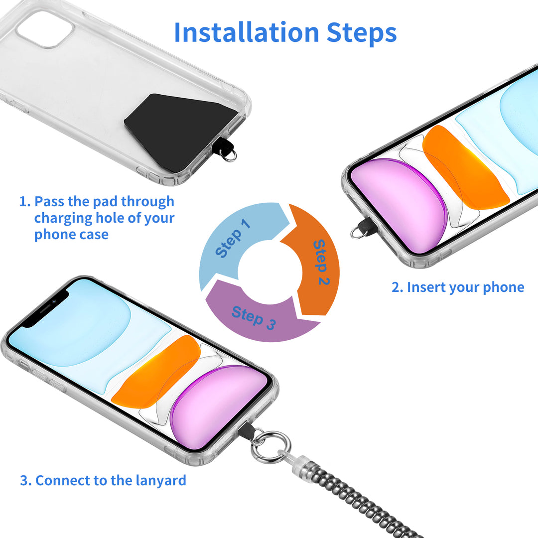 OUTXE Phone Lanyard Tether With 4 Patch- 2* Phone Tether, 4* Phone - View #4