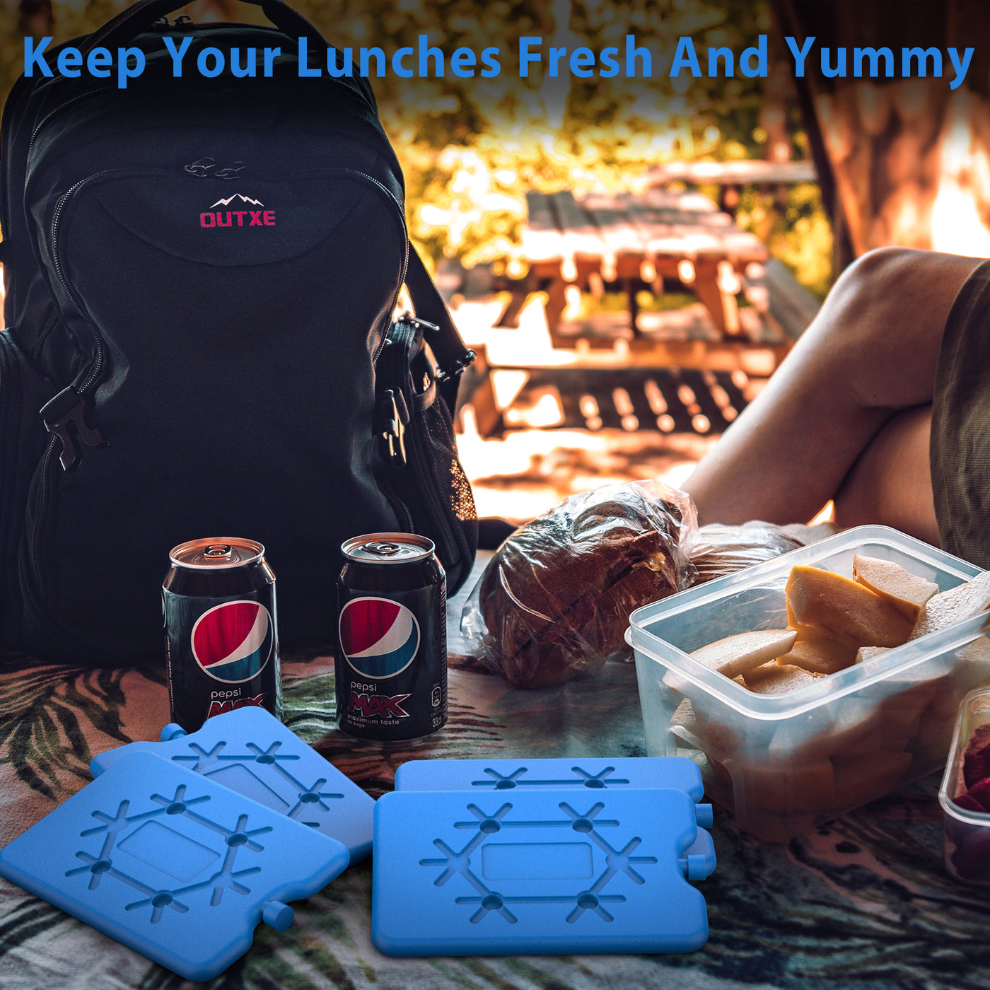 OUTXE Slim Reusable Small Ice Packs for Lunch Box 200ml