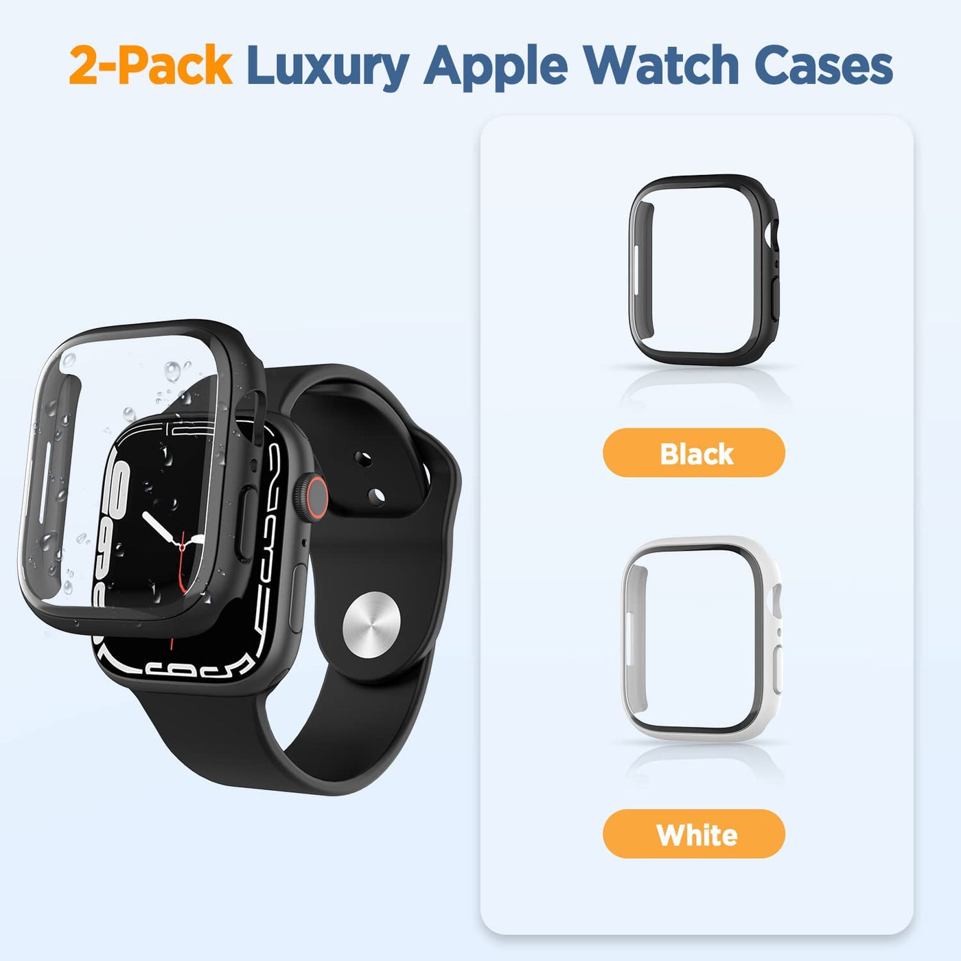 OUTXE 3D Apple Series 7 Watch Curved Case and Full Face Cover