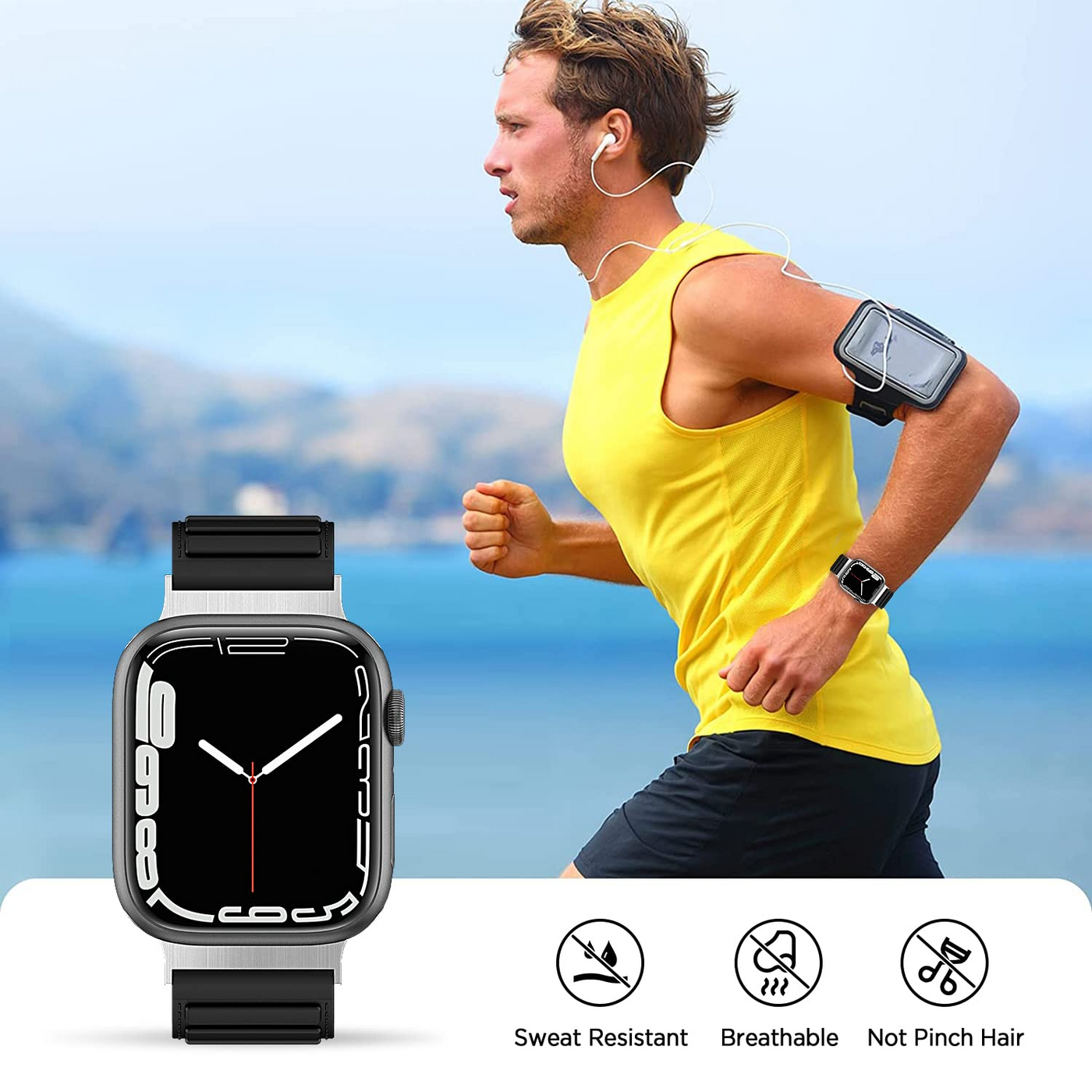 OUTXE Magnetic Silicone Sport Strap for iWatch Series
