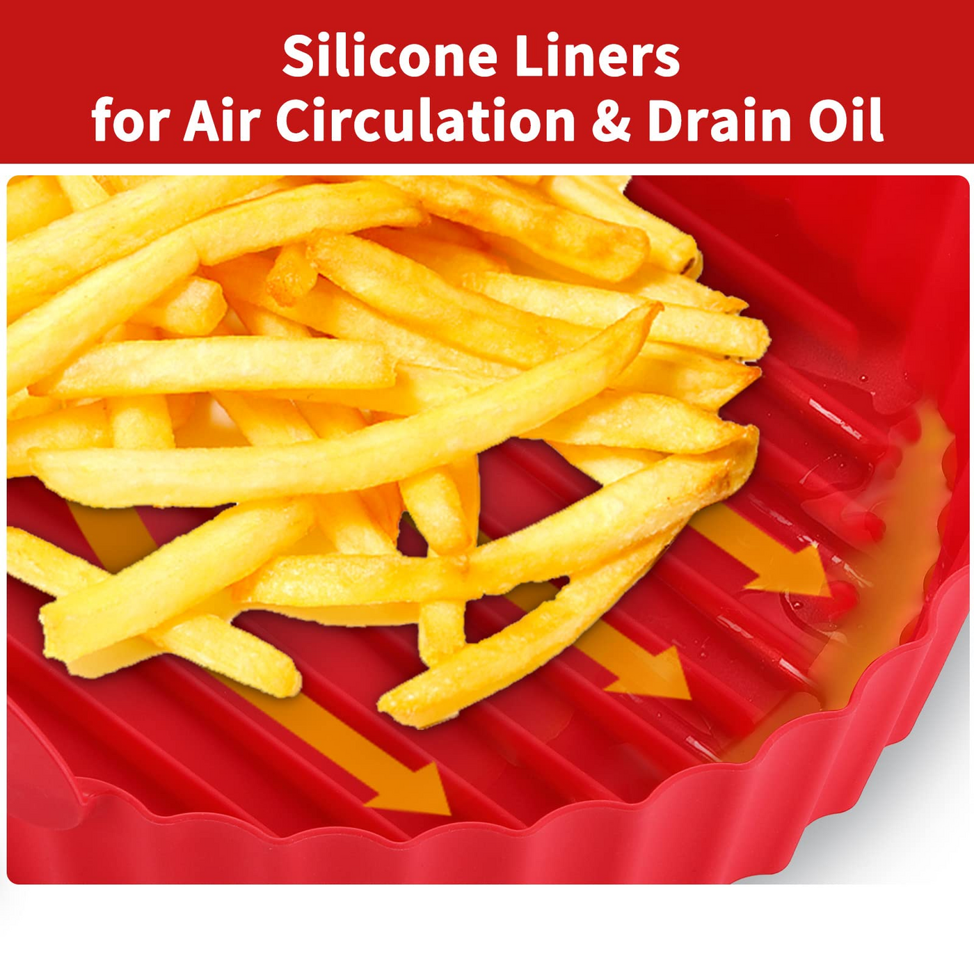  OUTXE 2 Pack Air Fryer Silicone Baking Tray 7.5inch