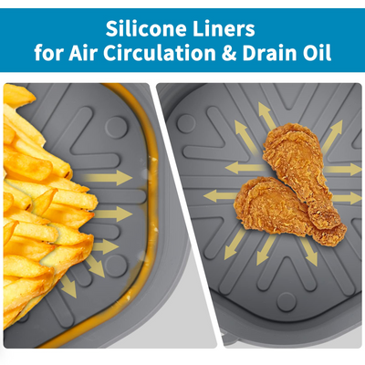 OUTXE Foldable Air Fryer Silicone Liner 8.5inch (5QT or Bigger)