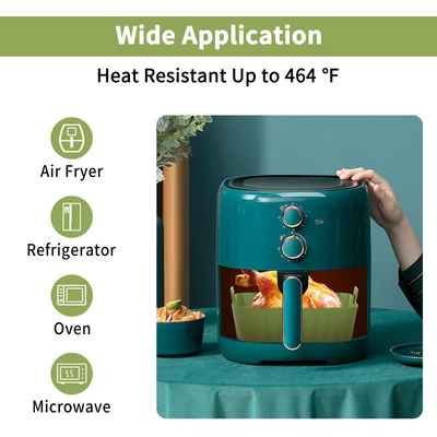 OUTXE Reusable Square Air Fryer Liner Silicone 9inch (6 to 9QT)