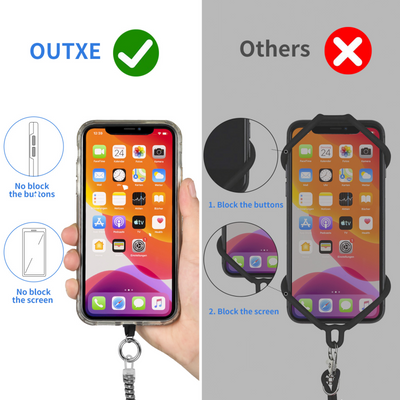 OUTXE Universal Phone Tether 2 * Coiled Tethers and 4 * Pads